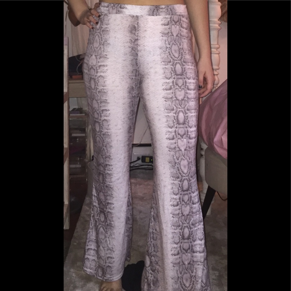 Snakeskin NASTYGAL flare pants